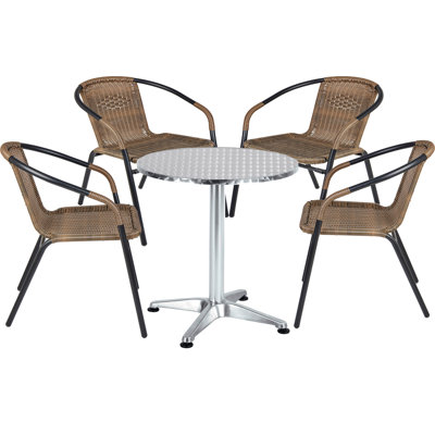 Hartshorn 4 - Person Patio Dining Set with Round Table