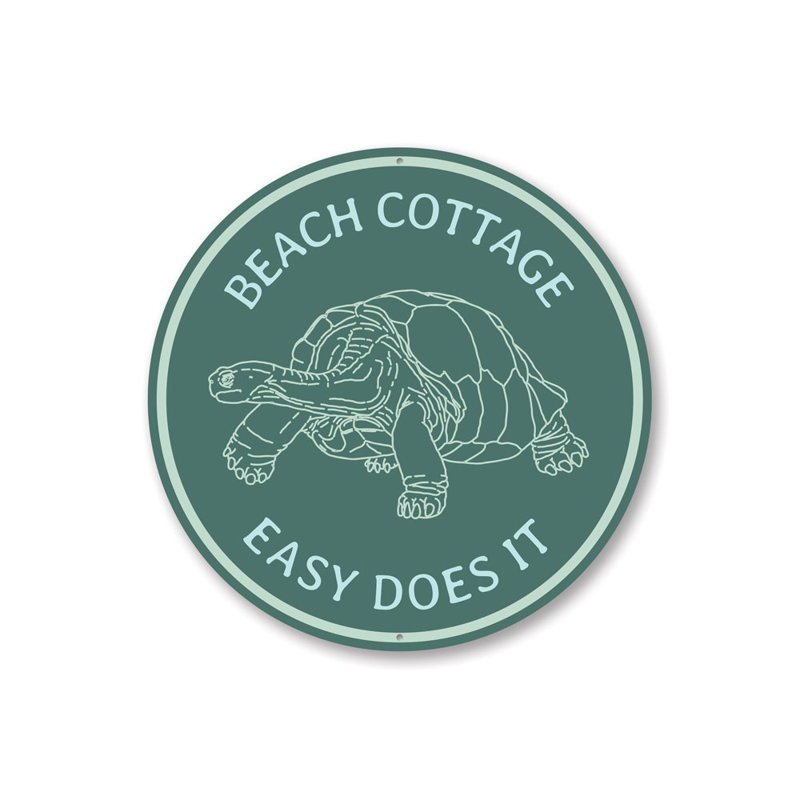 Panneau en aluminium Beach House Turtle, H 18 po x l 18 po x P 0,06 po