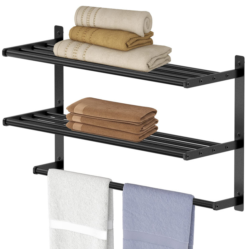 Wall Towel Rack, Matte Black