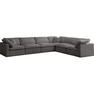 Atis 140" Wide Velvet Reversible Modular Sectional