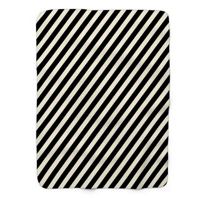 Mono rayures - 1 pièce Sherpa Premium couverture 0111, L 50 po x L 60 po