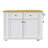 48" Kitchen Island With Drop-Leaf Countertop, Power Outlets, 2 Barn Doors With Internal Racks, 2 Drawers, Open Side Shelves, Rolling Storage Cart On 5 Wheels-117911103