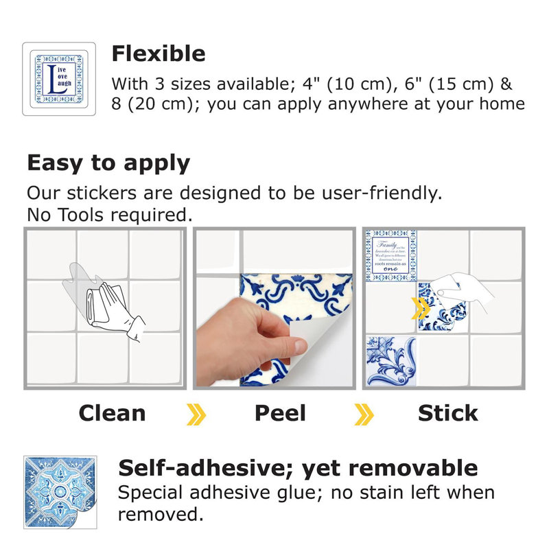 96.77cm W x 96.77cm L PVC Peel and Stick Mosaic Tile