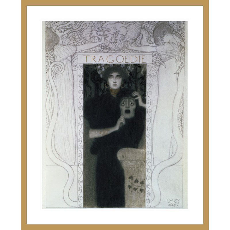 Tragédie par Gustav Klimt, impression giclée encadrée, H 41,05 po x l 33,5 po