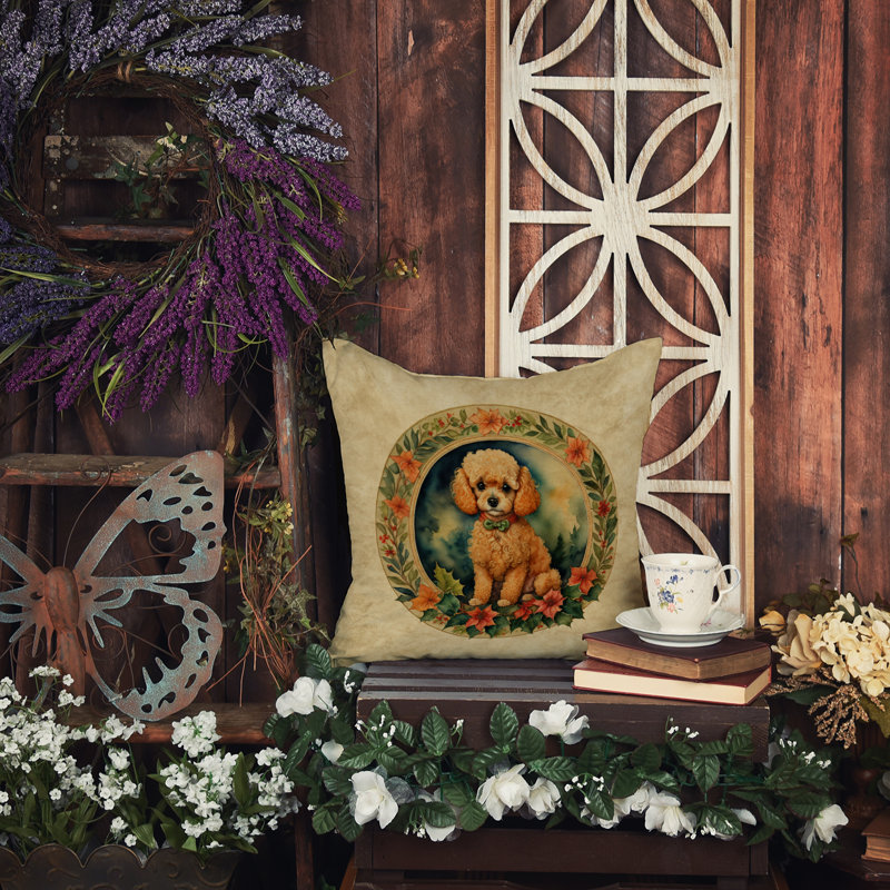 Coussin décoratif intérieur / extérieur en polyester Christmas, 14 po x 14 po, Carré