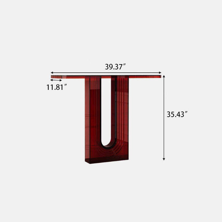 Modern Minimalist Amber Colour Acrylic Entryway Table