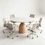 Table de loisirs moderne et minimaliste en ardoise ronde pour 4 à 6 personnes, idéale pour la maison et le bureau.-126332749
