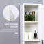 Grande armoire de rangement pour salle de bain avec miroir, armoire tour autoportante en bois avec tablettes réglables, pour salle de bain ou salon, blanc-1037112600