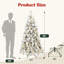  Arbre de Noël enneigé artificiel pré-éclairé avec branches en PVC, lumières, aiguilles de pin, décor des Fêtes-706235353
