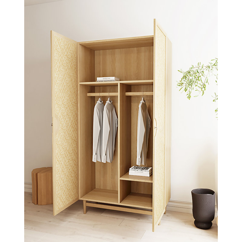 Armoire de rangement à double porte en bois de frêne et bois massif de style médiéval, H 79 po x l 47 po x P 20 po