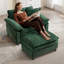 Fauteuil d'appoint surdimensionné en chenille avec repose-pieds-14780608