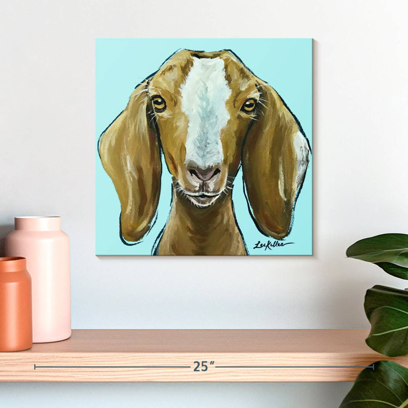 Brampt chèvre carré bleu, H 16 po x l 16 po