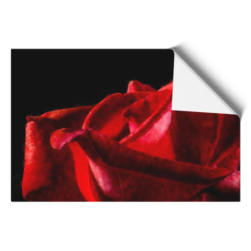 Red Rose Flower Painting - Frameless Print, 21cm H x 30cm W x 0.1cm D