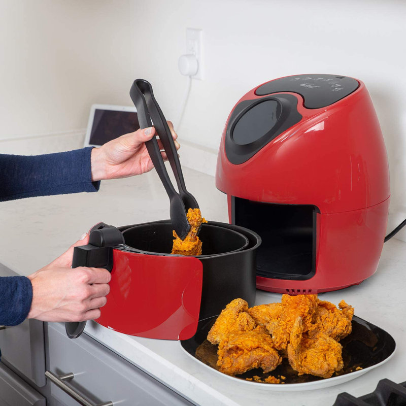 Deco Chef 3.5 Qt. Electric Oil-Free Digital Fryer, Red