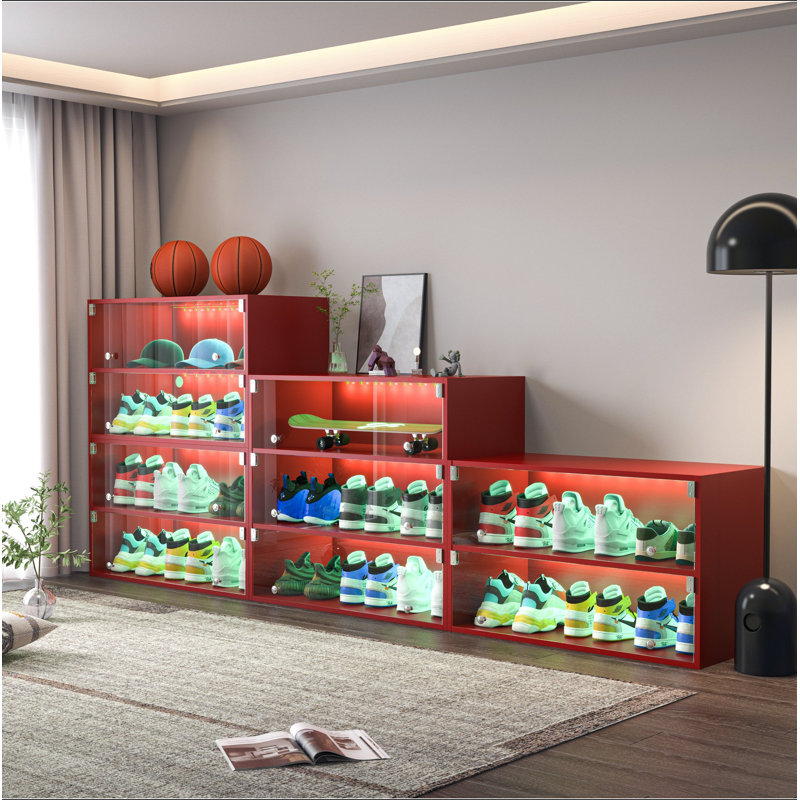Armoire de rangement pour chaussures en verre