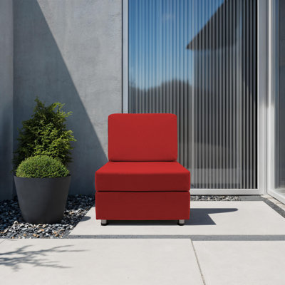 Chaise d'extérieur sans accoudoirs avec toile Sunbrella - rouge Jockey