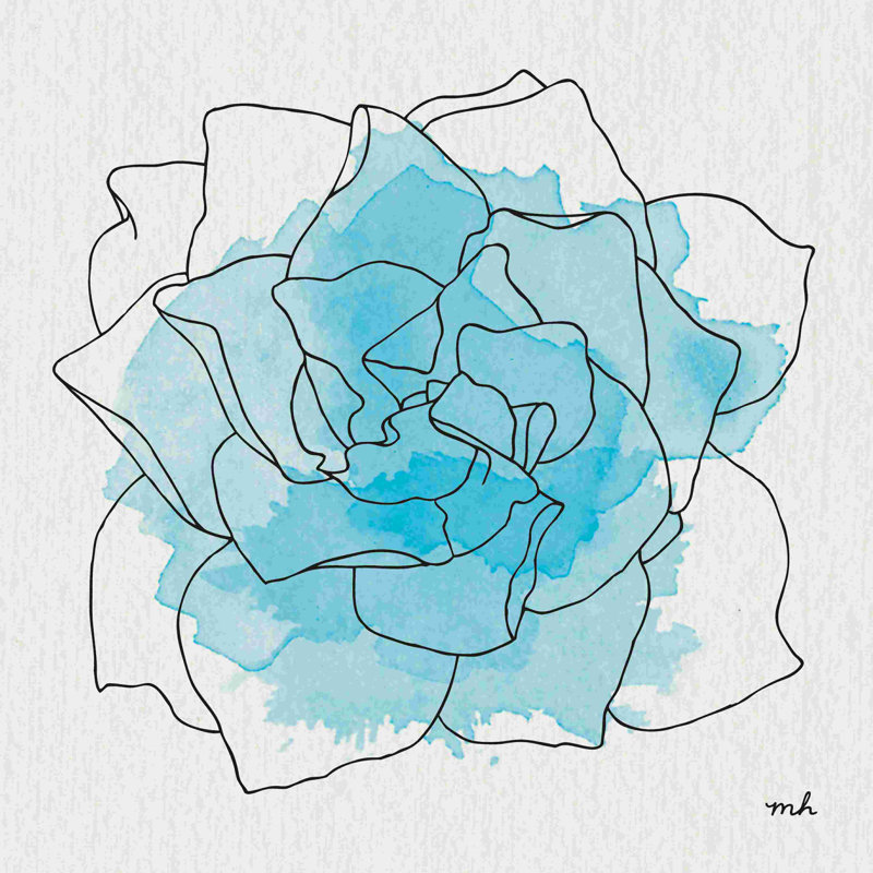 «Watercolor Floral II» par Moira Hershey, reproduction d'art sur toile tendue, L 12 po x H 12 po