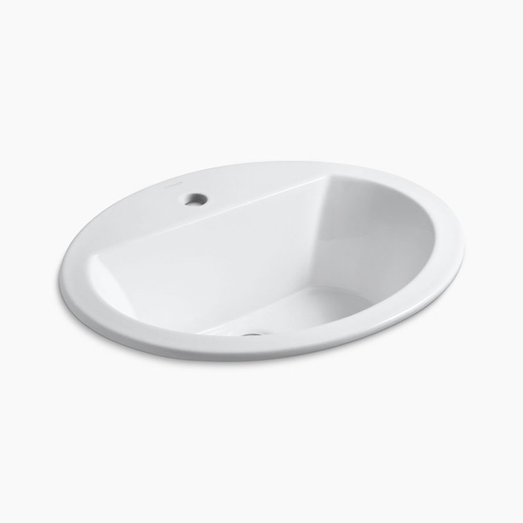 Bryant Ceramic Oval Drop-In Bathroom Sink with Overflow