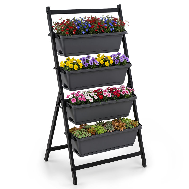 Landingham Red Barrel Studio® 4-tier Vertical Raised Garden Bed Elevated Planter Box W/4 Container Boxes, 1