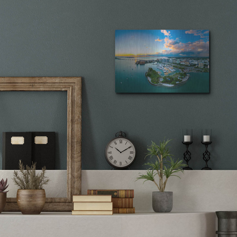 Latitude Wall «Sarasota Sunset 2 Crop» par Luxe Portfolio, art mural en métal, H 12 po x l 16 po