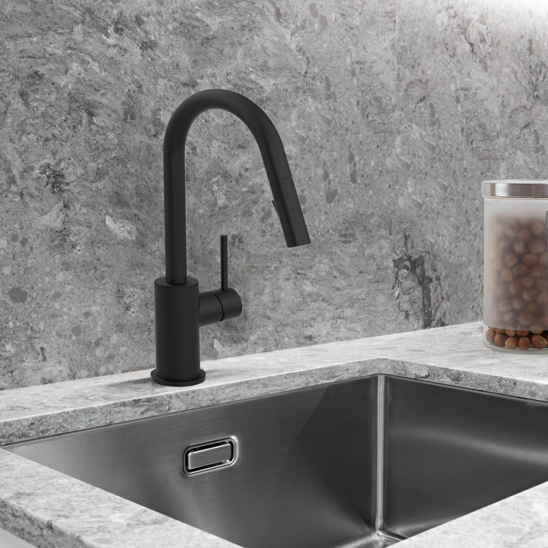 Pioneer Motegi Pull Down Kitchen Faucet, Matte Black