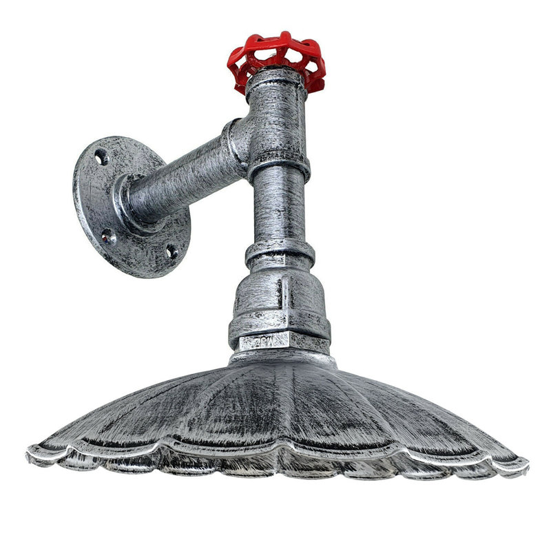 Infield Armed Sconce, Brushed Silver