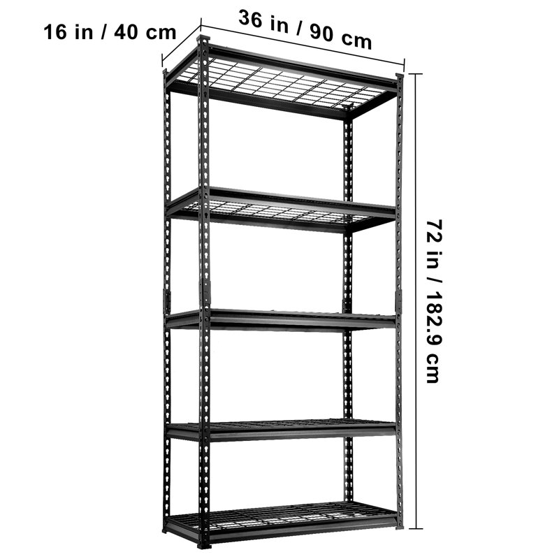 Hauteur - Support de rangement réglable, H 72 po x l 36 po x P 16 po