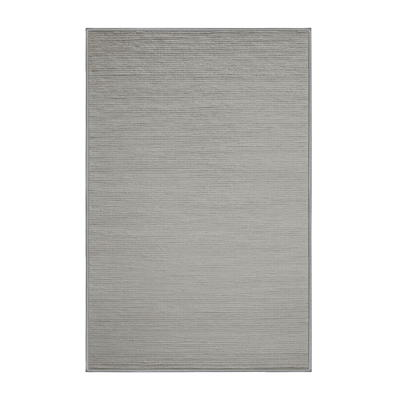 Machine Washable Solid Gray Area Rug, Rectangle 3' x 5'