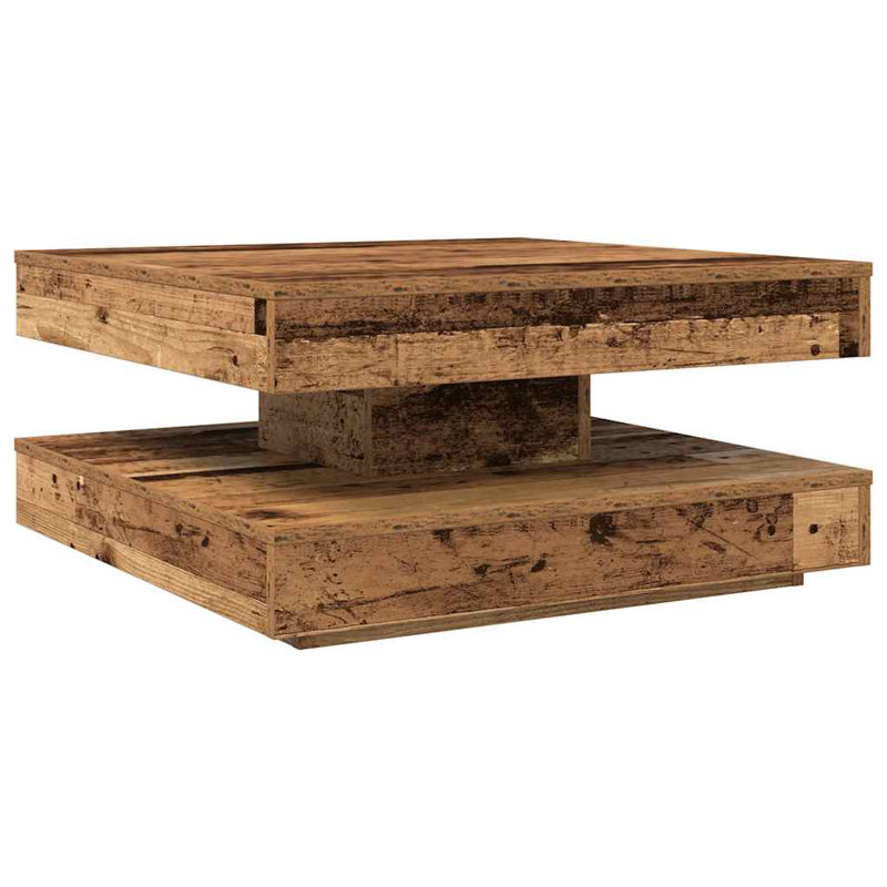 Coffee Table with Storage, Old Wood, 34.5" H x 70" L x 70" W