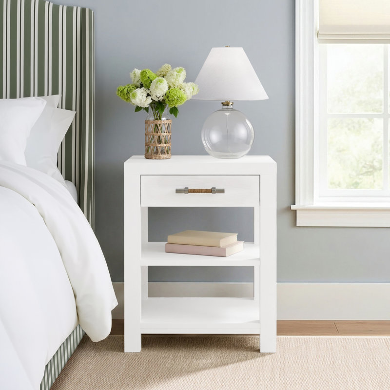 Lana 20'' W Solid Wood Nightstand, White
