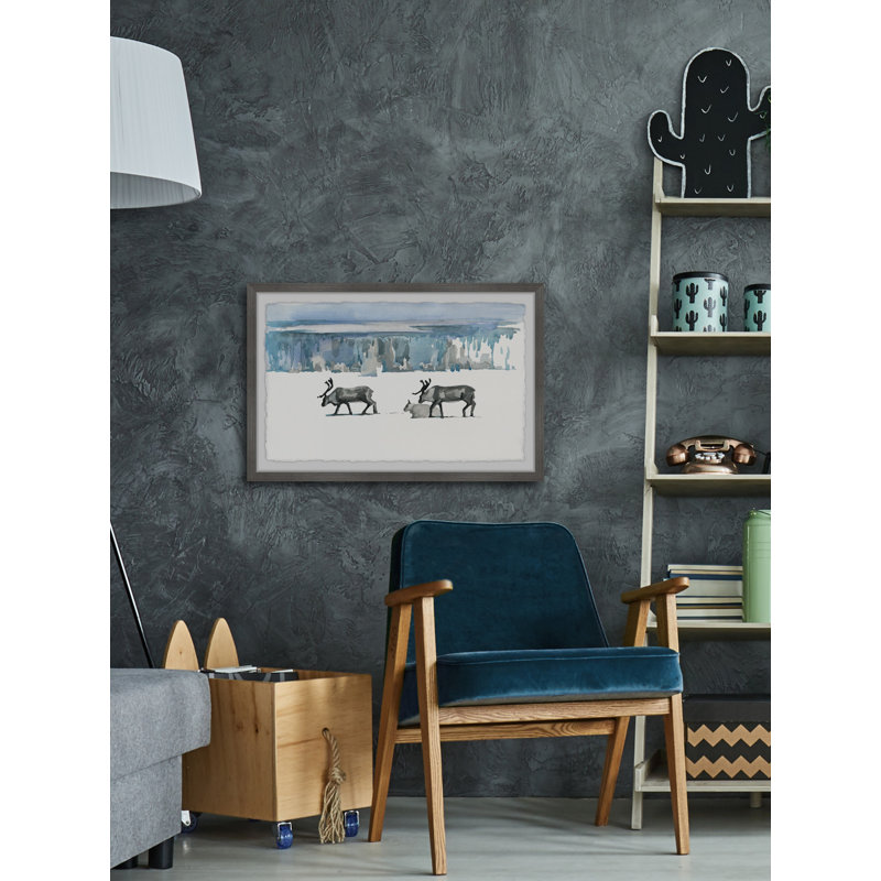 Caribou Trek - Single Picture Frame Painting, 41cm H x 61cm W x 3.81cm D