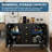 47'' Modern Fluted Sideboard Buffet Cabinet with 3 Drawers, Slim Kitchen Storage Cabinet, Wood Coffee Bar Station for Dining Room Living Room Apartment, Black