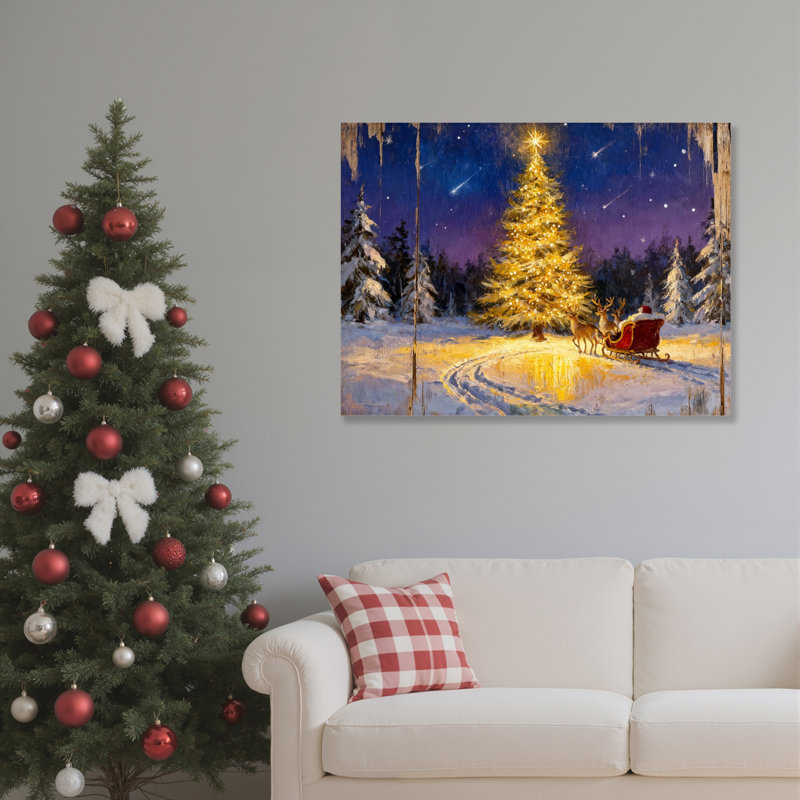 «Tree Night», peinture sur toile, H 12 po x l 18 po