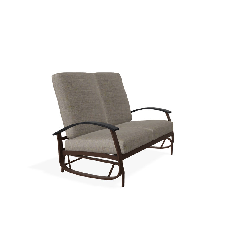 Banc oscillant avec coussins Askar, Tissage uni cendre coulée Sunbrella®, Noir P70, Kona texturé