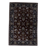 Moroccan Hand-Knotted Wool Navy/Red/White Area Rug