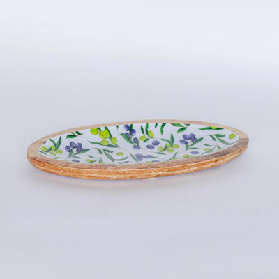Olive Pattern Oval Tray