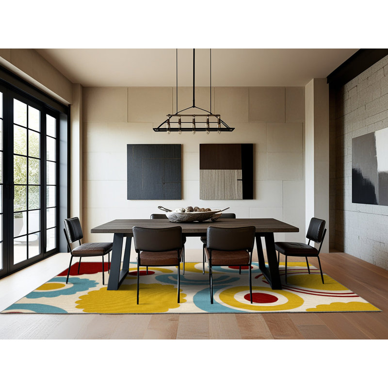 Jazzy Line Rug, Round 7'