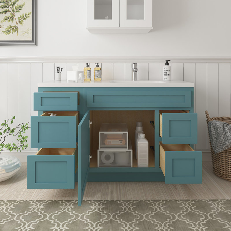 Base de meuble-lavabo simple 51 po seulement, Bleu sarcelle