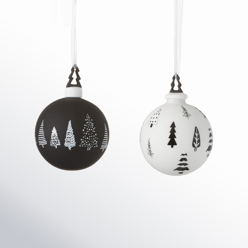 2 Piece Tree Icon Ball Ornament Set