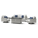Milo Motion 4 Piece Rattan Sunbrella Sofa Set with Cushions