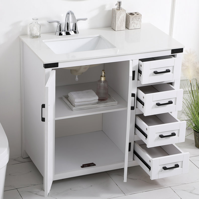 Ensemble de meuble-lavabo simple 36 po Slayton, Blanc