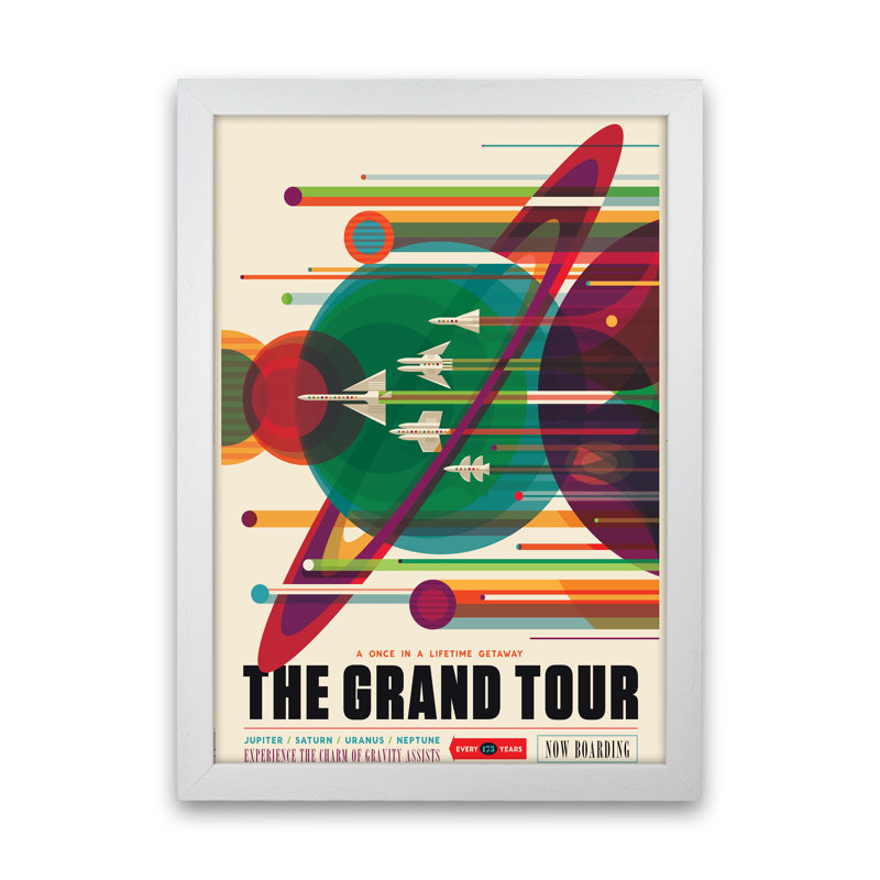 Grand Tour - Print, White Framed, 42cm H x 30cm W x 3cm D