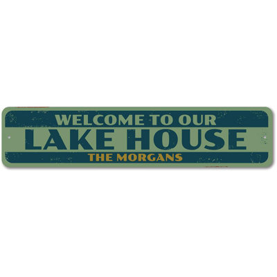 Old Lake House Aluminum Sign