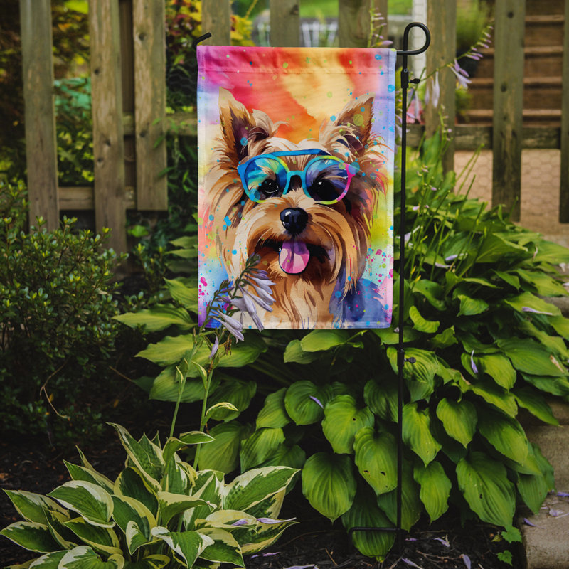 Drapeau de jardin Hippie Dawg, Yorkshire Terrier