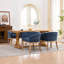 Chaises de salle à manger demi-tonneau rembourrées de style Mid-Century avec accoudoirs, chaises de cuisine et de salle à manger en chenille de ferme avec structure en bois franc naturel, chaises d'appoint l 19 po