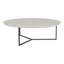 Table basse sculpturale ronde avec base en marbre naturel et fer