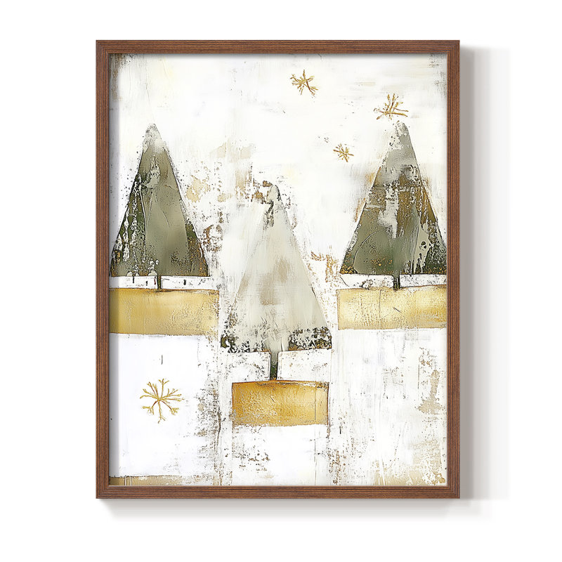 «Christmas Holiday», art encadré DCC-XXVII, bois massif, Noyer, H 11 po x l 9 po