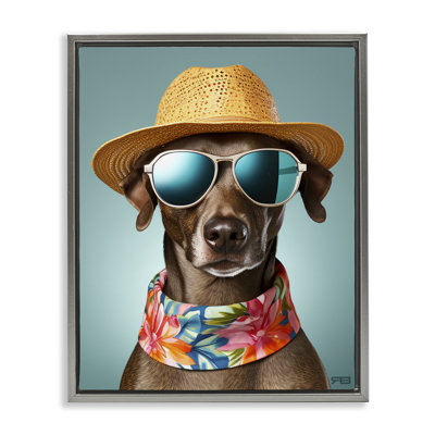 "Beach Ready Pup", art mural encadré par Roozbeh Bahramali