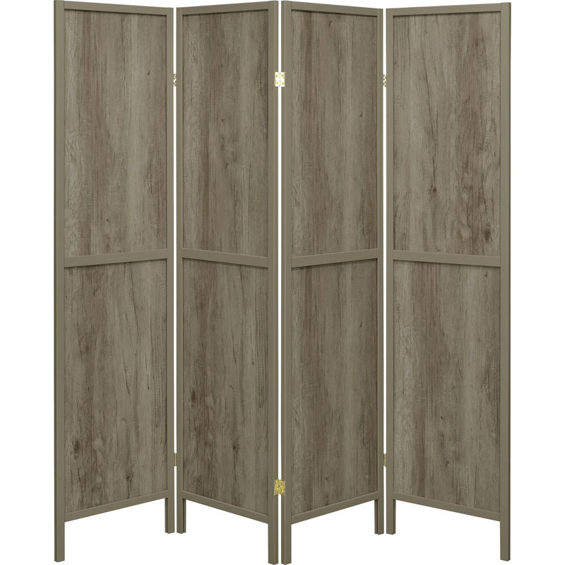 Paravent gris, style bois flotté, aspect rustique, pin 71,98 po x 69,5 po x 0,7 po, placage décoratif et gris, gris, H 71,98 po x l 69,5 po x P 0,77 po, pin