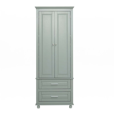 Tall Storage Cabinet With Two Drawers